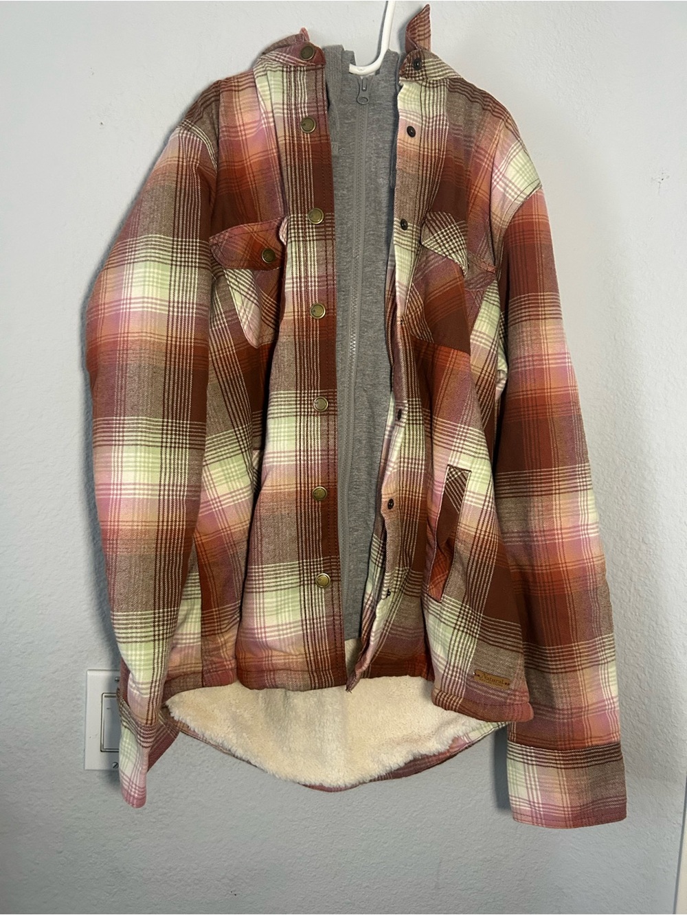 Natural Reflections Gray Jacket with Cream Sherpa Lining